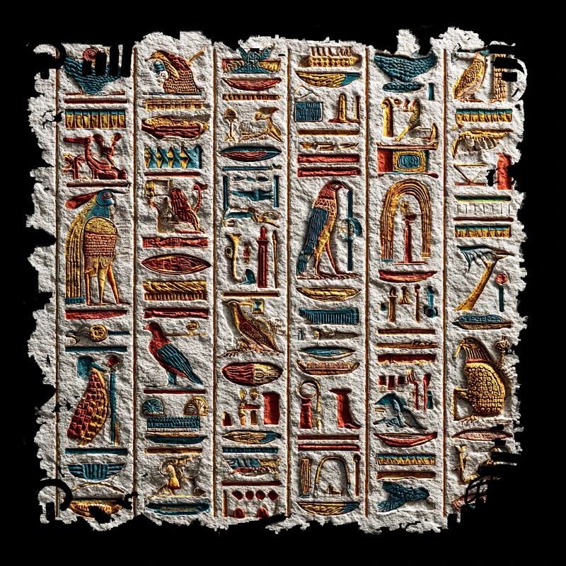 Hiéroglyphes égyptiens Relief en pierre
