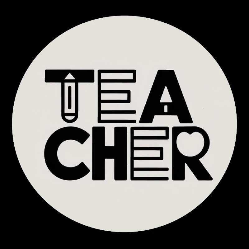 Teacher design with pencil typography