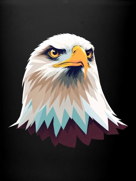 Illustration géométrique de tête d’aigle