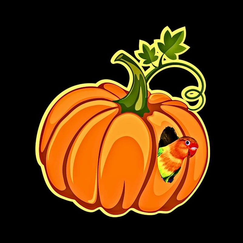 Pumpkin Parrot Whimsy