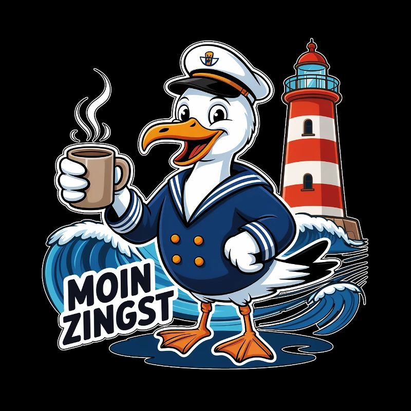 Moin Zingst – Maritime Möwe Küsten Humor