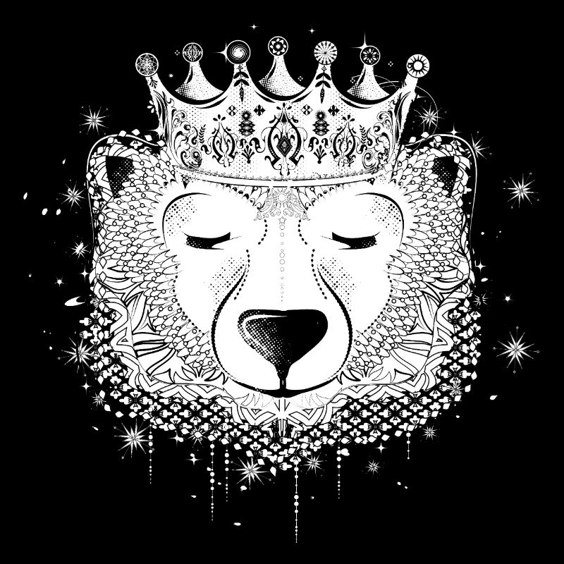 Majestic polar bear with crown – symbol of tranquility