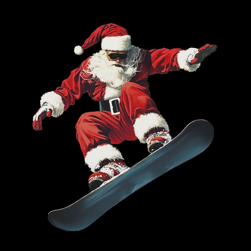 Santa Claus Snowboard Winter Funny