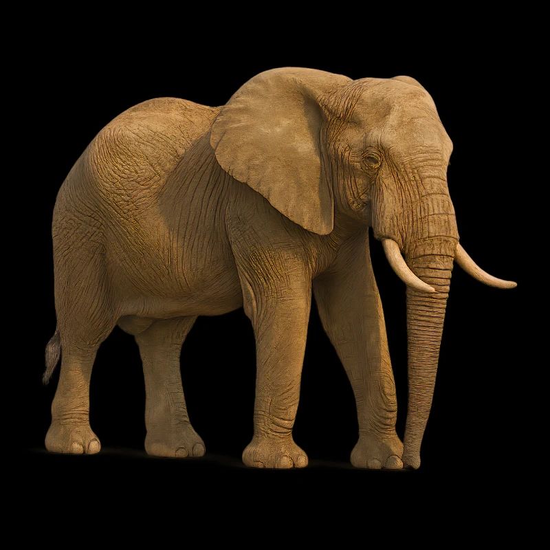 Éléphant dans des tons naturels