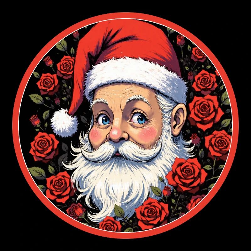 Romantischer Weihnachtsmann mit Rosen