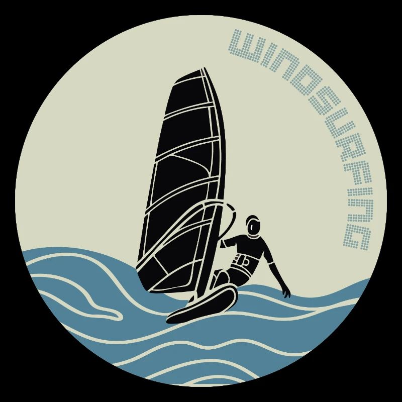 Windsurfers on waves