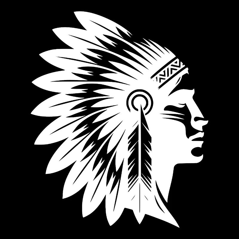 Stolzer Krieger Gesicht mit prächtigem Kopfschmuck