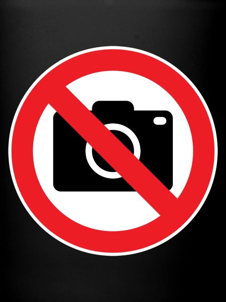 Photographie interdite, panneaux d’interdiction