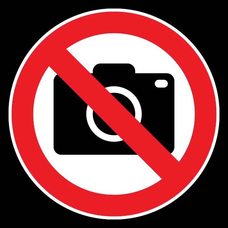 Photographie interdite, panneaux d’interdiction