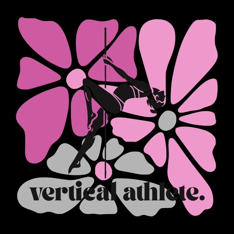 Vertikale Athletin im Blütenrahmen