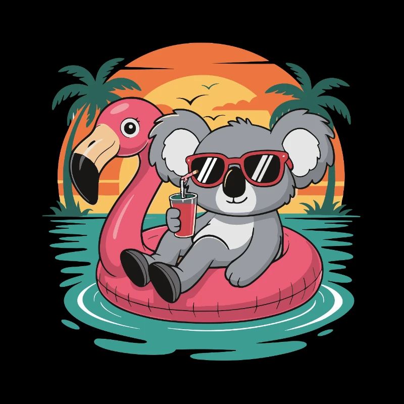Funny Koala Tropical Summer Flamingo Float