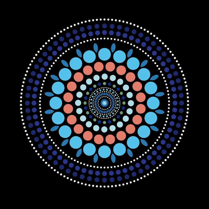Blue Gradient Dot Mandala