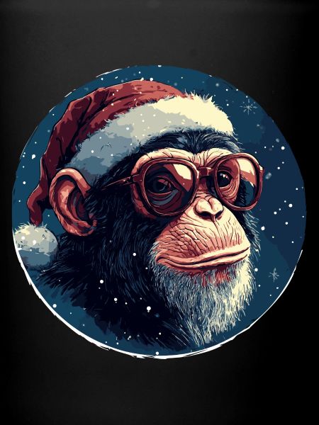 Monkey Christmas with glasses