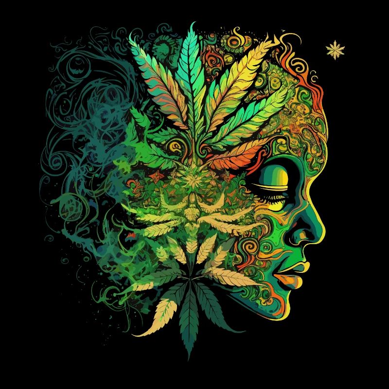 Visage du cannabis psychédélique
