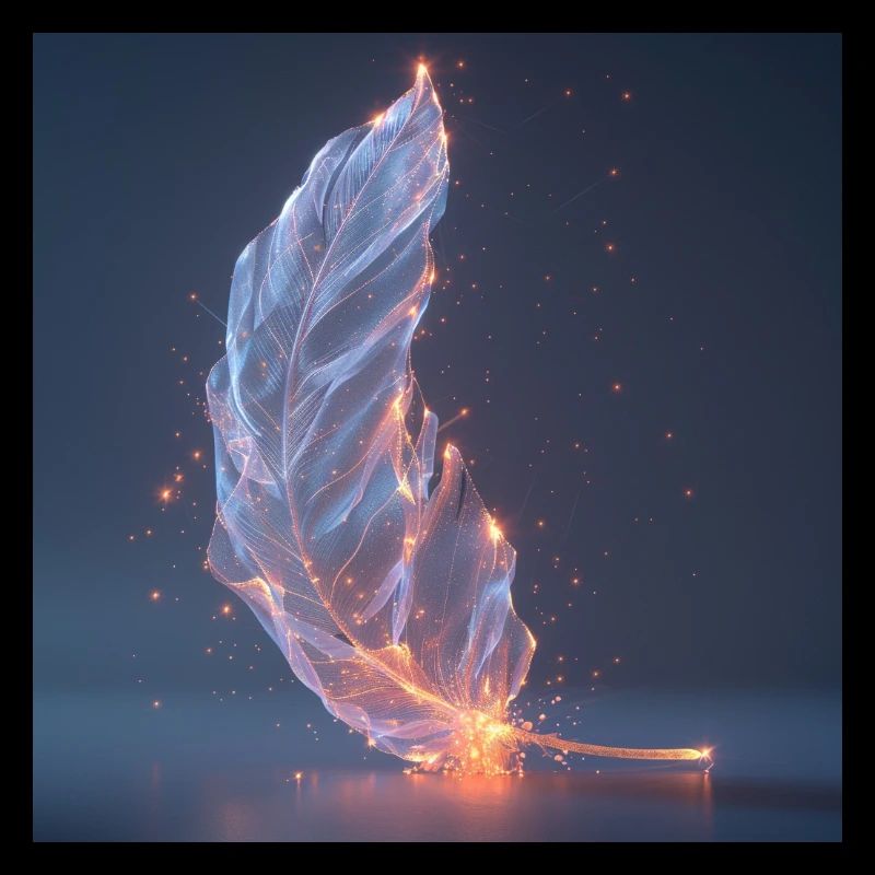 Ätherische Feder leuchtend – Symbol des Lichts