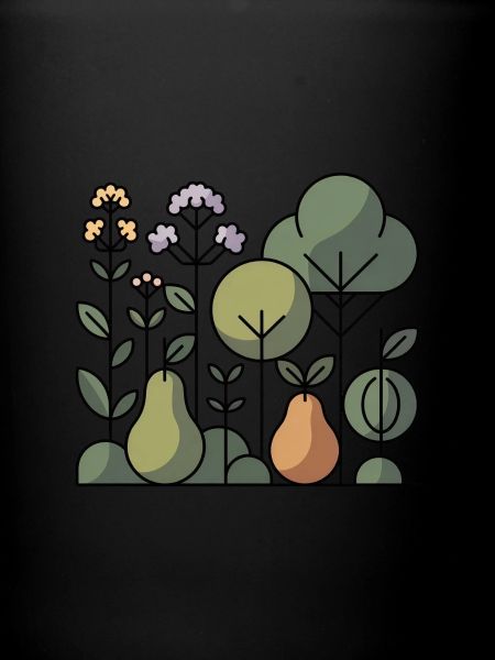 Jardin de fruits abstrait