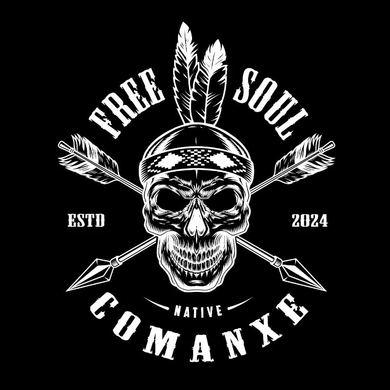 Logo du Crâne punk avec des flèches