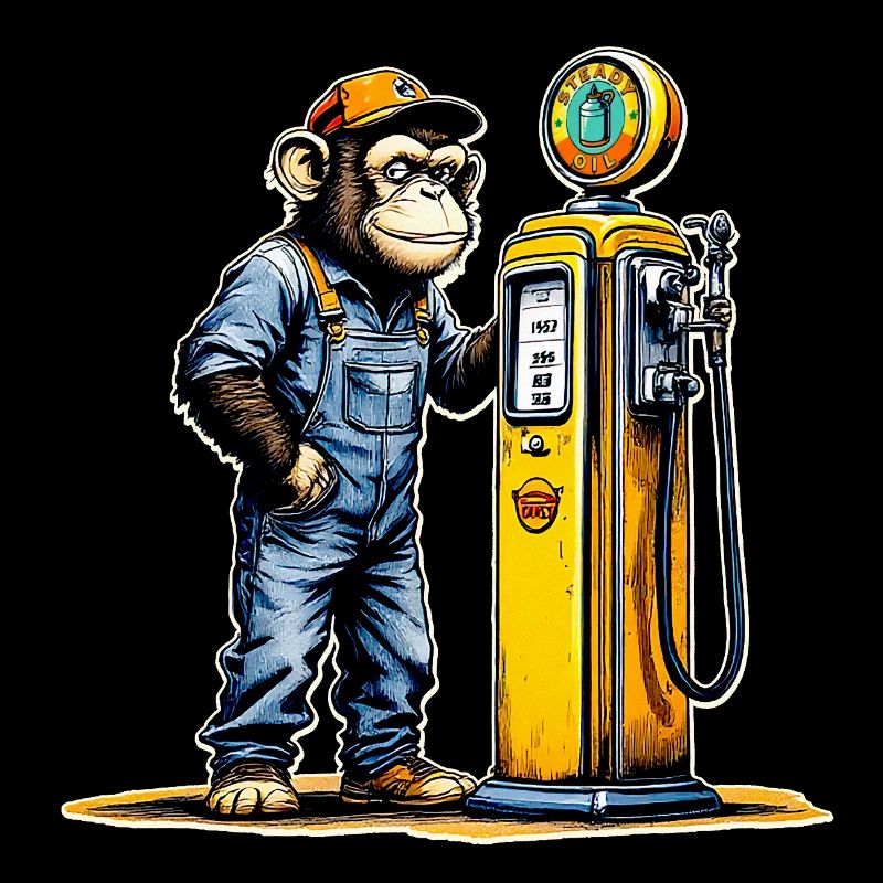 Monkey Vintage Pump-Kunst