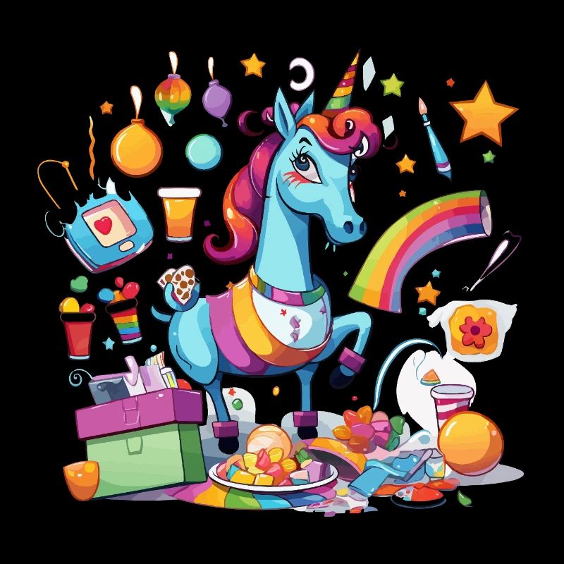 Bunter Einhorn Partyzauber