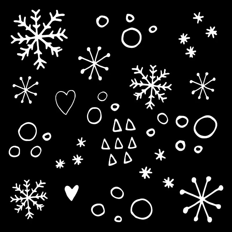 Snowflake Patterns Winter Christmas Minimalist Drawing
