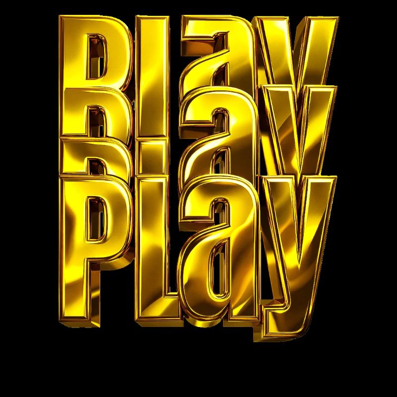 Golden 3D Typografie Blay Play