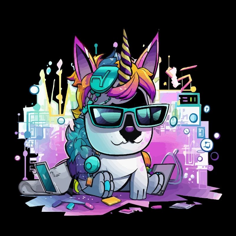 Techicorn Neon Unicorn
