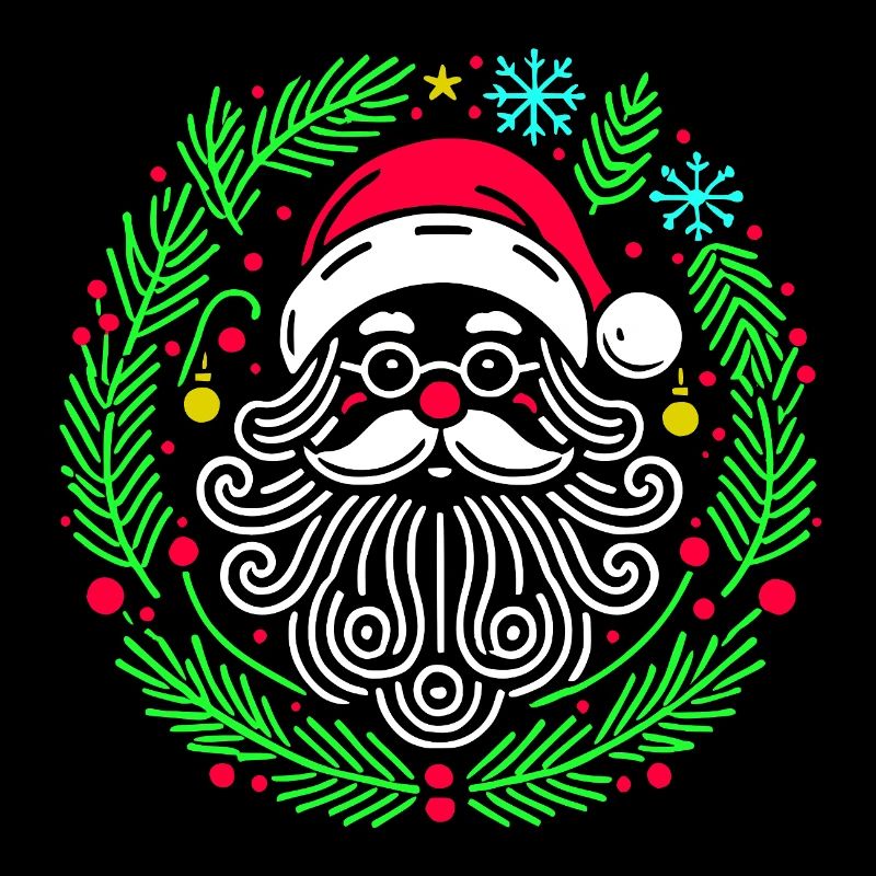 Weihnachtsrunder Weihnachtsmann mit Ästen