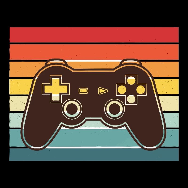 Manette rétro arc cielManette de Jeu Vidéo Vintage