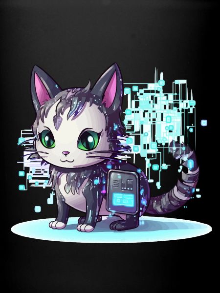 Cybercat Neon Pixel Magic