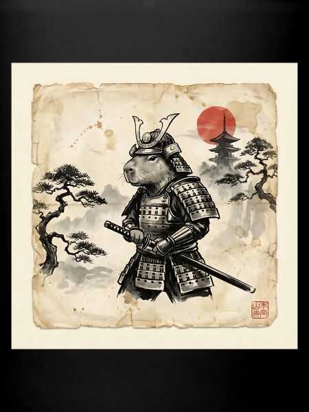 Samouraï guerrier japonais capybara