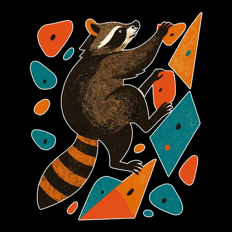 Bouldern Waschbär Klettern Motivation Geschenk