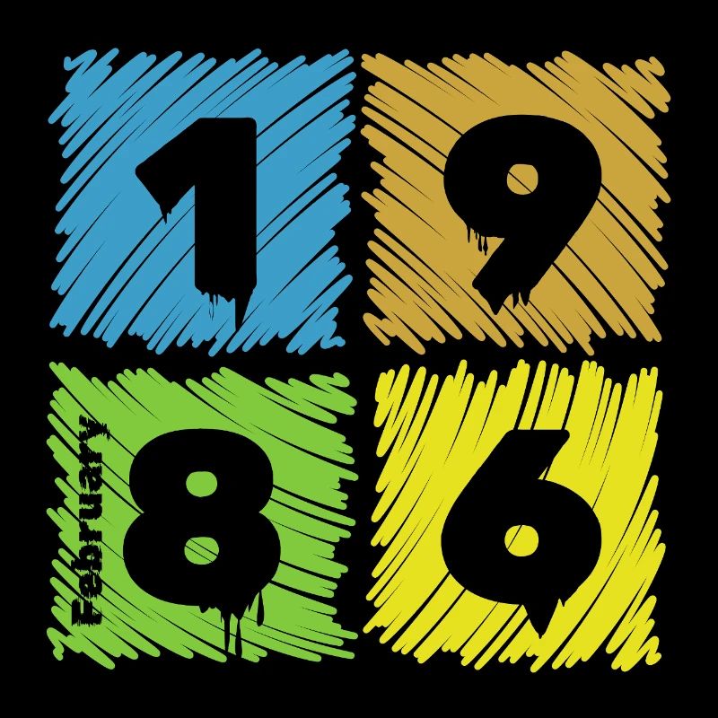 40. Geburtstag Farbige Patches since 02/1986