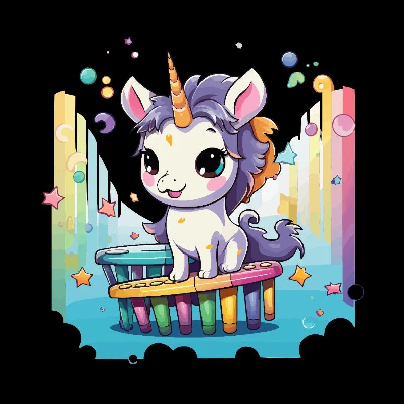 Pastelluni auf Regenbogenrutsche