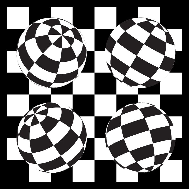 Illusion à damier sphérique