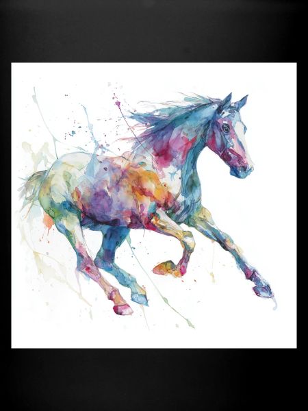Lebendiges Aquarellpferd