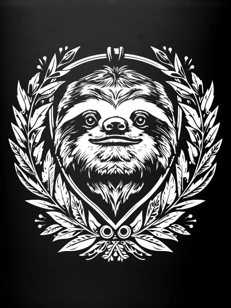 Sloth in laurel wreath