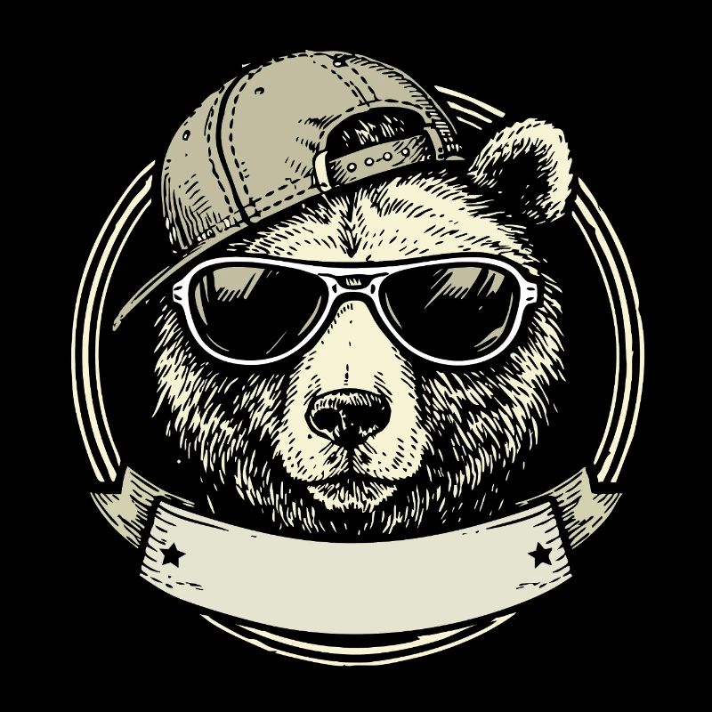 Bär mit Retro-Sonnenbrille