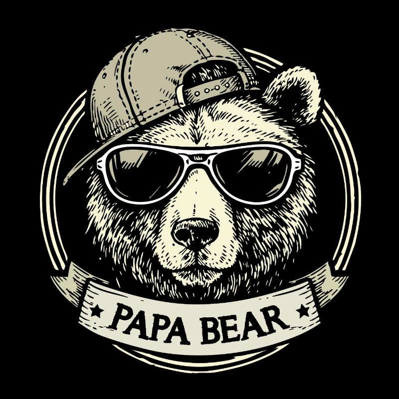 Papa Bear Vintage Retro Cool Dad Gift