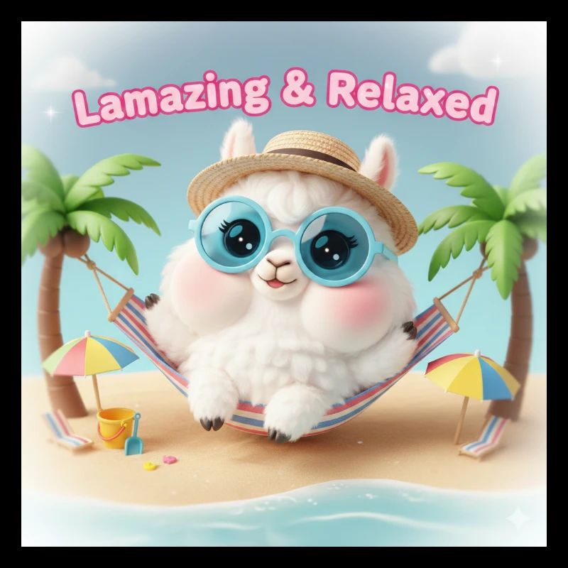 Llama Relax Beach Blaue Brille