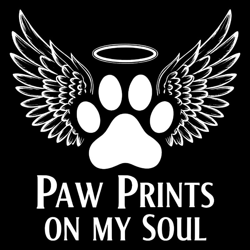 Pug Dog Cloud Angel Wings Farewell Mourning