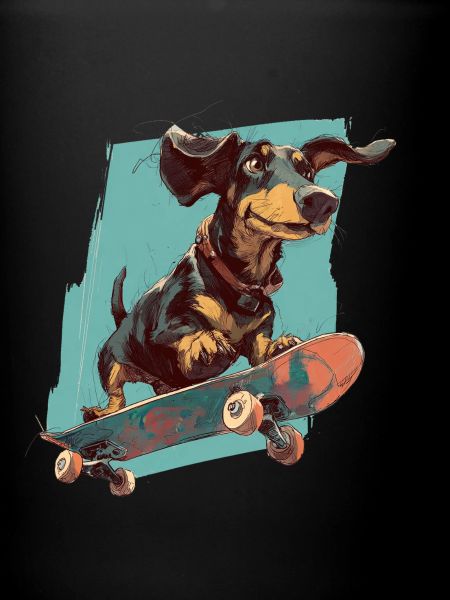 Skateboard-Dackel