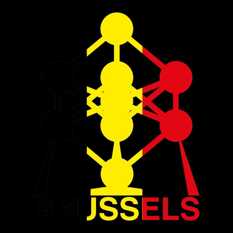 Atomium Brussels – Belgian Flag Colors Icon