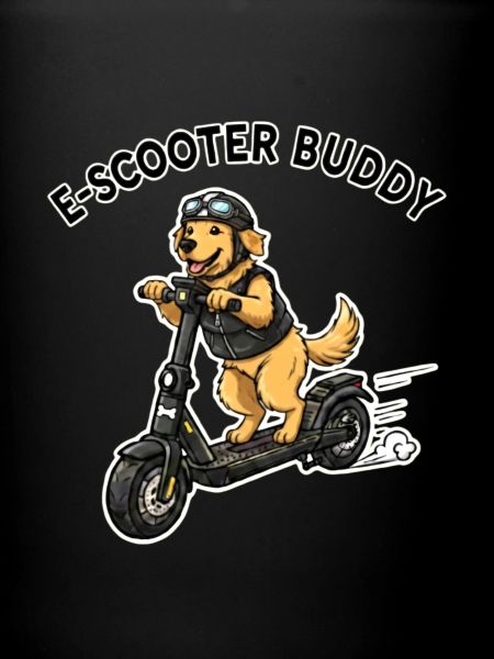 EScooter Buddy Dog Illustration
