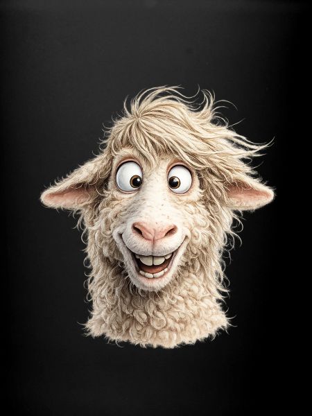 Portrait du mouton heureux