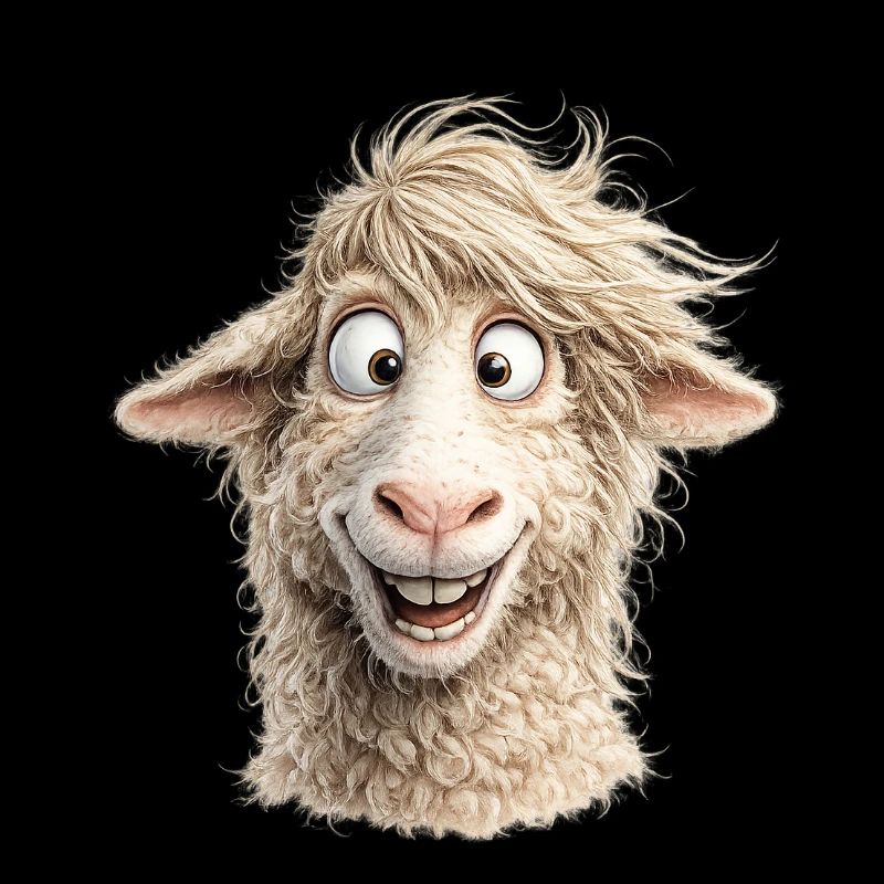 Portrait du mouton heureux