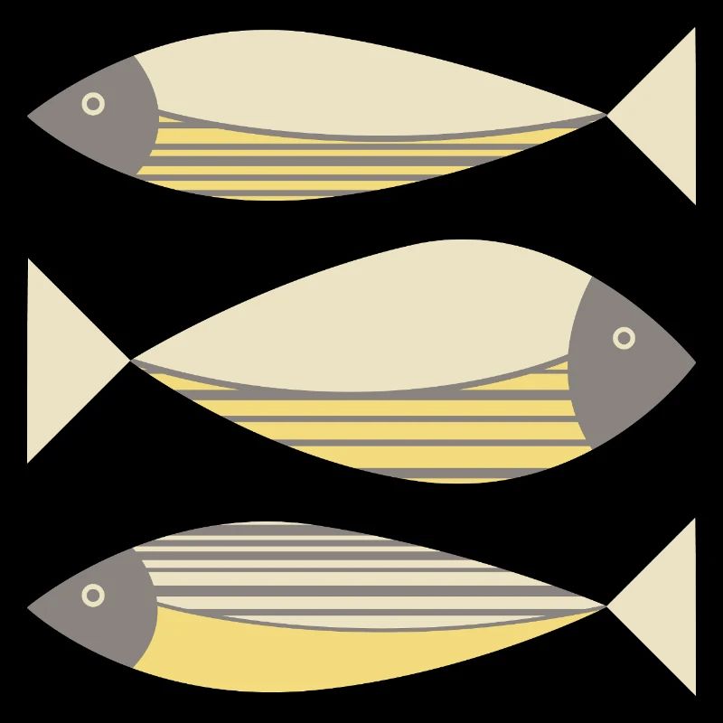Illustration graphique du poisson jaune gris