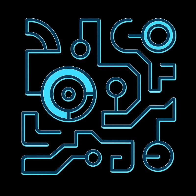 Neon Circuit Blau Linien