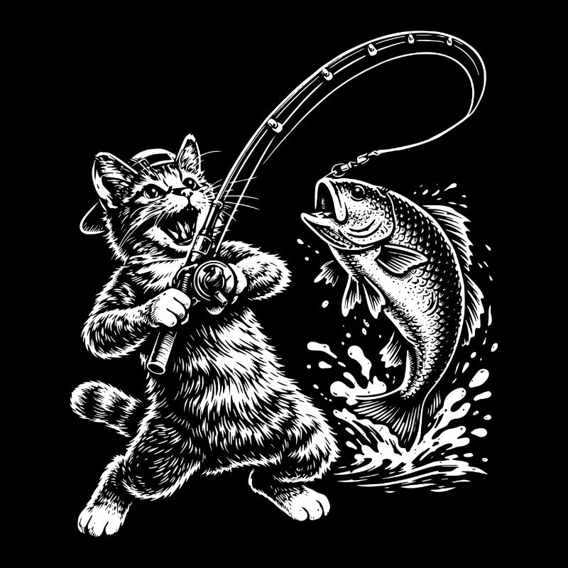 Poisson-chat drôle pêcheur