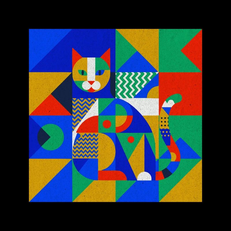 Mosaïque géométrique de chat