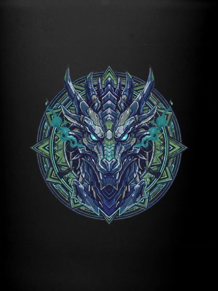 Teal Dragon - Mandala